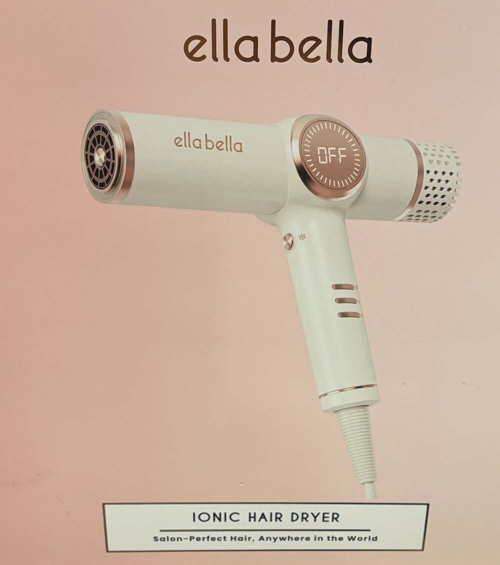 Ella Bella Ionic Hair Dryer White Rose Gold New in Box